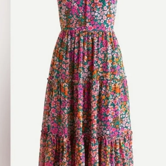J. Crew Floral Tiered Dress. It is very flattering and comfortable. - Picture 5 of 6